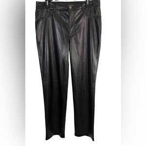 Joie Black Edgy Buttery Soft Faux Leather Pants 3 Pockets Size 10